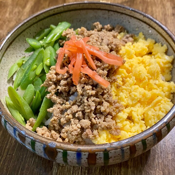 冷めてもベタベタせずに、ふんわり【三色丼】♫